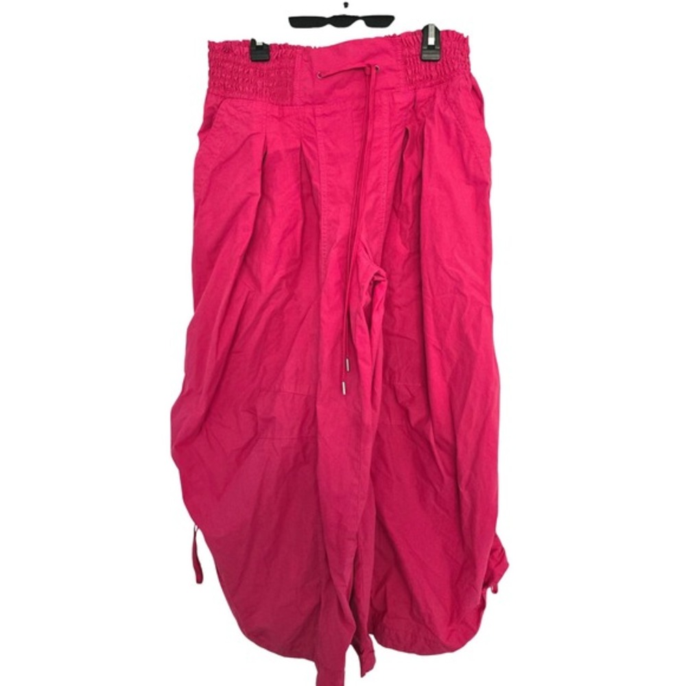 Anthropologie Hot‎ Pink Smocked Waist Cargo Pants S Pink